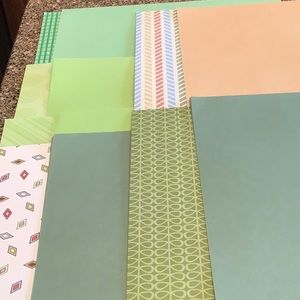 Sunburn Designs Green Lime Loose Cardstock Scrapbook Paper Bundle